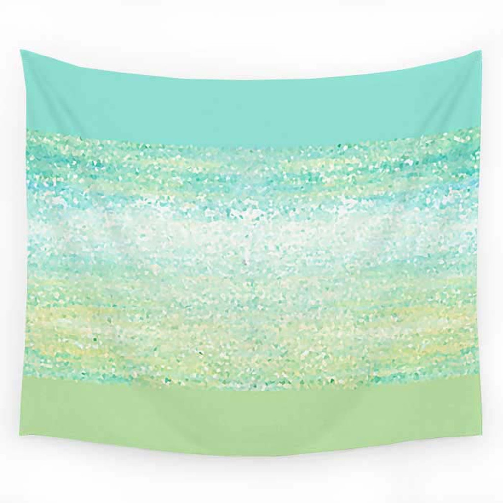 Sea foam and mint green abstract tapestry