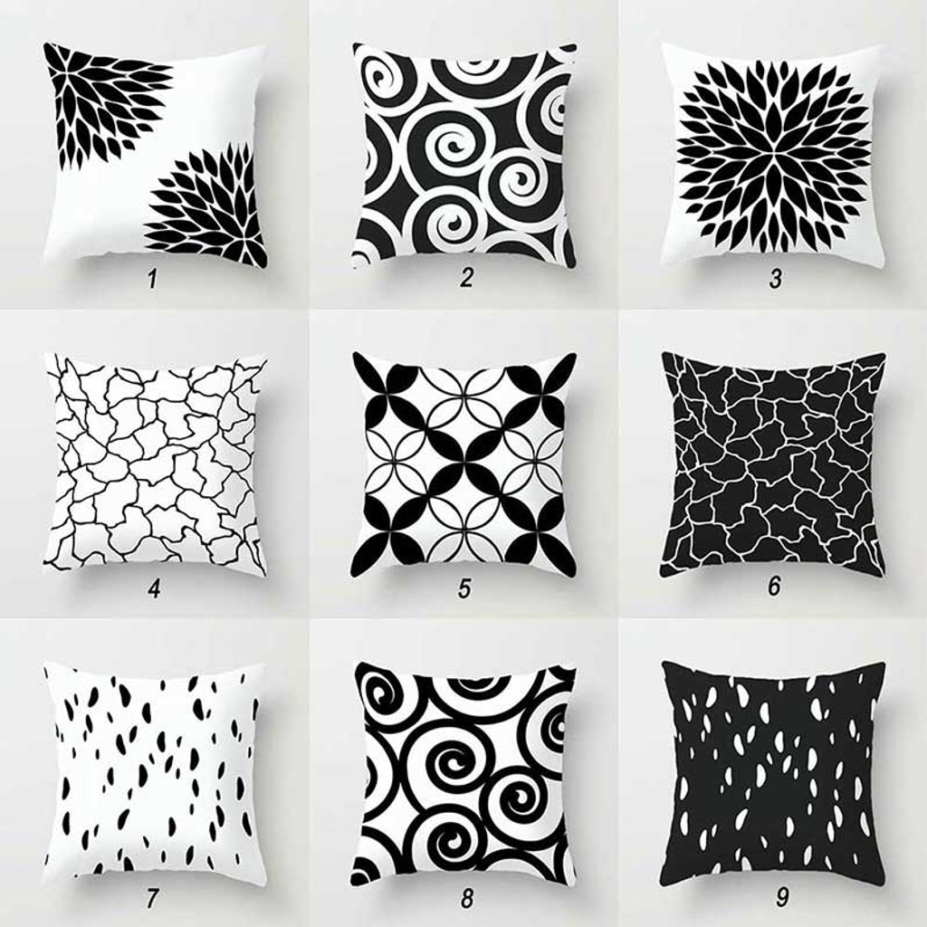 black & white cushion covers