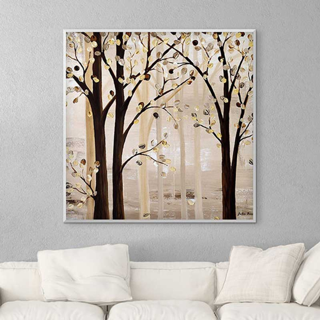 abstract trees wall art, brown and beige