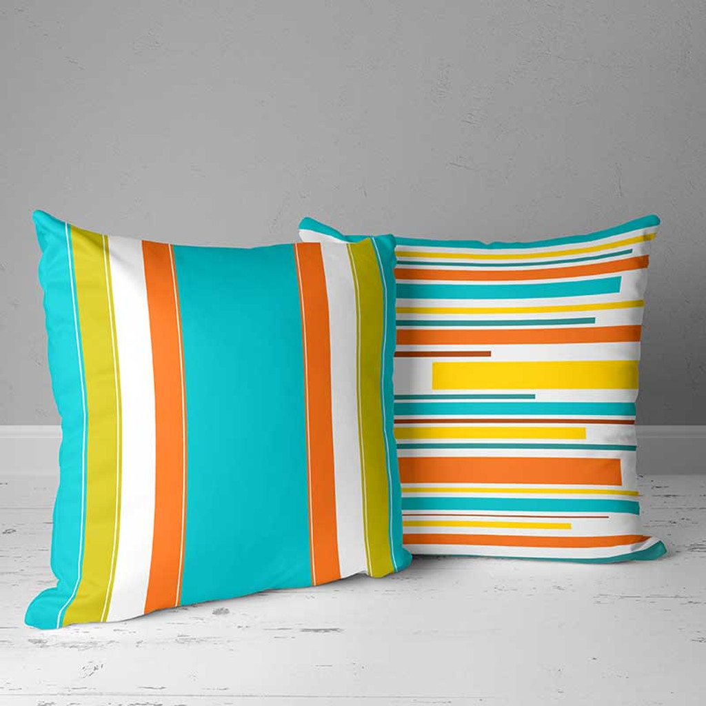 orange striped cushions