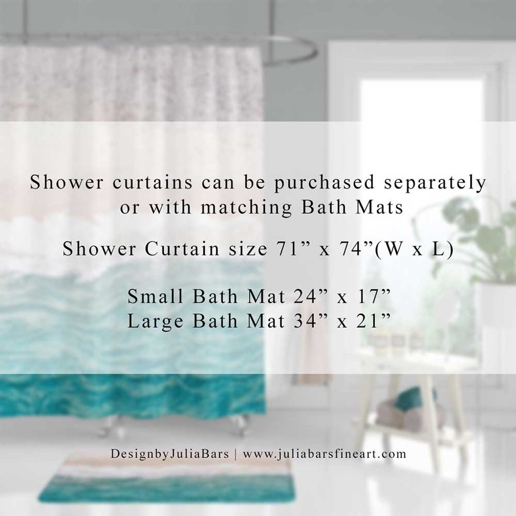 White Shower Curtain With Golden Monogram. Personalized Bath Curtain, Bath Mat