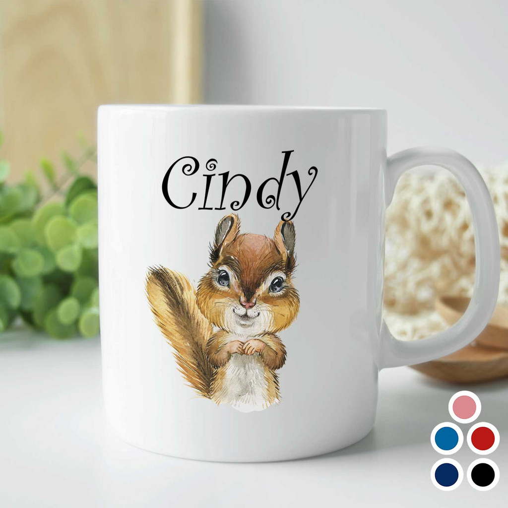 baby chipmunk mug for kids with custom name
