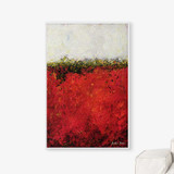 red, black and white abstract color block wall art by Julia Bars
