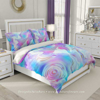 abstract duvet cover in blue, purple and pink by Julia Bars