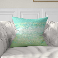 aqua blue and mint green throw pillow