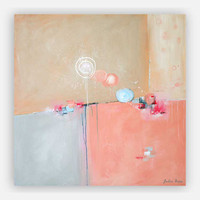 pink and blue modern wall art by Julia Bars