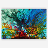 colorful abstract coral reef art print