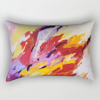 lumbar pillow with abstract art