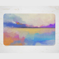 bath mat with abstract art design