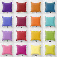 solid color pillow covers, purple, red, yellow, orange, teal, turquoise, green