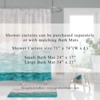 Personalized Black and White Shower Curtain with Monogram, Customizable Bath Curtain