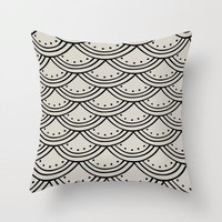 Gray Black and White Decorative Throw Pillow Covers with Geometric Patterns