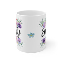 Custom Mug with Name, Personalized Gift, Floral Mug for Her