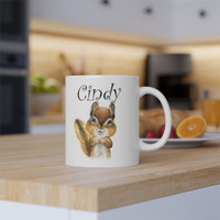 personalized mug with squirrel