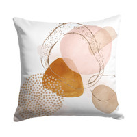 Bohemian Chic Throw Pillow Covers, Abstract Boho Gold, Blush, Blue Cushions