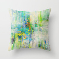 Aqua Blue and Green Abstract Pillow Cover, Art Pillow Case, Unique Cushion