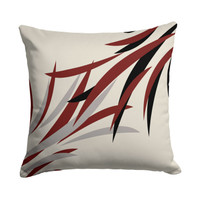 Red, Gray, Black Throw Pillow Covers, Geometric and Floral Cushions