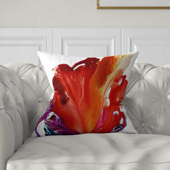 red, purple and white decorative pillow, art throw pillow cover