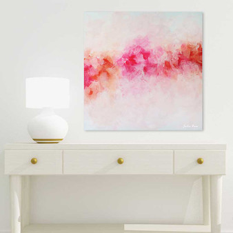 large floral art print, pink peony painting by Julia Bars