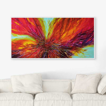 colorful abstract art print, red purple turquoise wall art by Julia Bars
