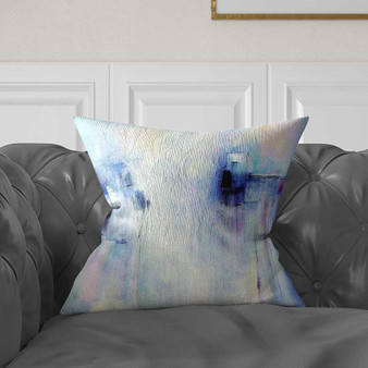 abstract decorative pillow in blue and purple by Julia Bars