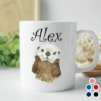 cute otter mug with funny otter and customizable name