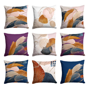 bohemian chic pillows, abstract watercolor art cushions