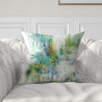 abstract pillow aqua blue and green artistic pattern 