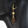 bunch of grapes earrings made of natural garnet beads