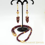 Garnet earrings and garnet necklace, handmade 
