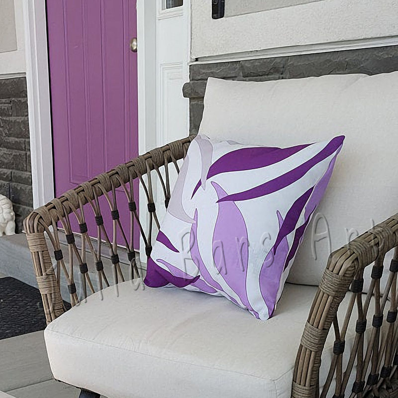 lavender and purple floral pillow cover