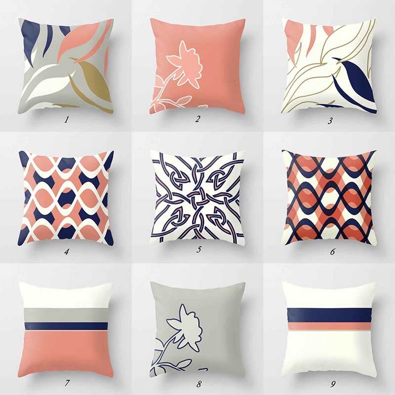 navy and pink pillows