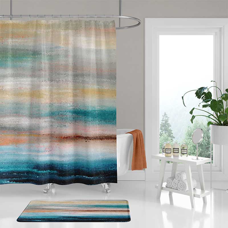 teal and gray shower curtain