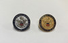 2D DOS - Gold or Silver Plated/Lapel Pin with colors shield