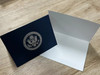 Navy Folding Note Card/DOS Emboss Logo