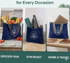 DOS Logo Reusable Shopping Bags, Foldable Grocery Bags with Handles,