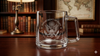 Set of 2, Clear Glass Espresso cups or Tea cups/ENGRAVED DOS Logo