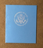 New Blue Reinforced Presentation Folder  -DOS in Silver-white Logo