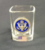  Pewter DOS raised emblem Square shot glass - USA Made