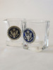  Pewter DOS raised emblem Square shot glass - USA Made