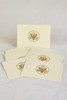 5 Embossed Bevel Frame design -  Raised Gold DOS Folding Notecards with 5 Envelopes