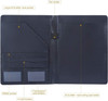 Professional Business PU Leather Padfolio Portfolio / DOS Logo Debossed