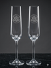 Crystal Fluted Champagne Glass, Set of 2/ENGRAVED DOS Logo