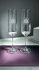 Crystal Fluted Champagne Glass, Set of 2/ENGRAVED DOS Logo