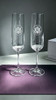Set of 2 Crystal Fluted Champagne Glass /ENGRAVED DOS Logo