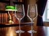 Set of 2 Crystal Wine Glass/ENGRAVED DOS Logo