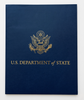 Navy Blue DOS Reinforced Presentation Folder - Gold foiled-stamped