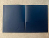 Navy Blue Round DOS Logo Reinforced Presentation Folder - Gold foil-stamped