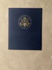 Navy Blue Round DOS Logo Reinforced Presentation Folder - Gold foil-stamped