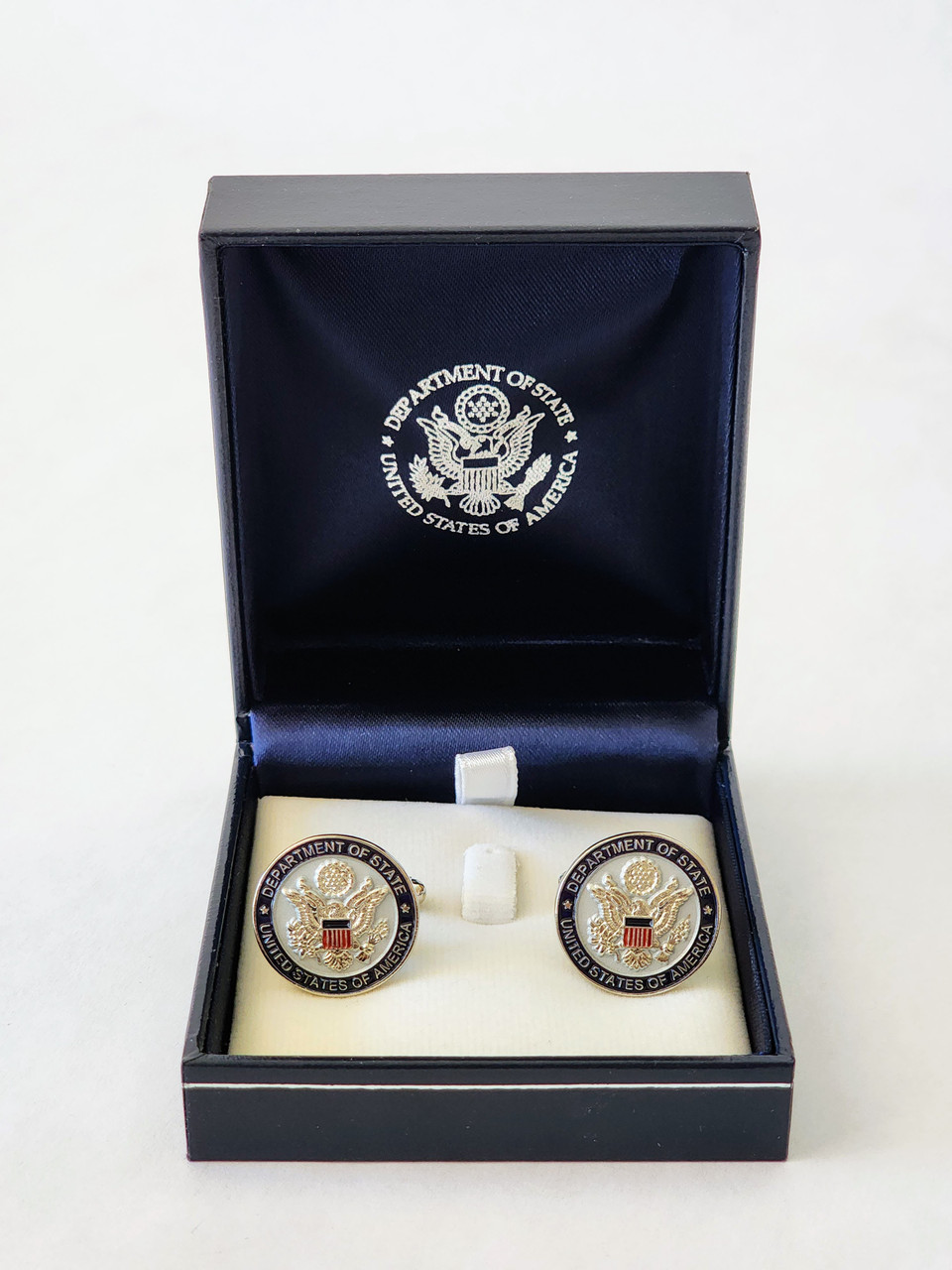 2-D Raised, Recessed DOS Logo with color shields - Cufflinks